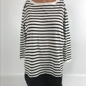 Ellison Sweater Ivory Black Stripe Medium